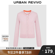 UR2024秋季新款女裝時尚撞色拼接層次軟糯針織開衫UYY940010
