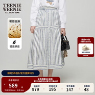 Teenie Weenie【亞麻】小熊女裝半身裙秋季新款時尚豎條紋裙子長裙 條紋 M