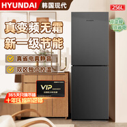 HYUNDAI韓國(guó)現(xiàn)代雙門(mén)冰箱家用大容量中型風(fēng)冷無(wú)霜一級(jí)能效小戶(hù)型三開(kāi)門(mén) 超薄嵌入式 節(jié)能變頻省電冰箱 256升雙門(mén) 升級(jí)真變頻 更節(jié)能更低噪