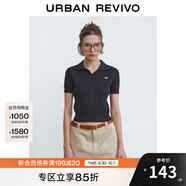 UR【HOT】2025秋季新款女裝休閑紋理萌寵修身針織衫UYY950100 藏青 L