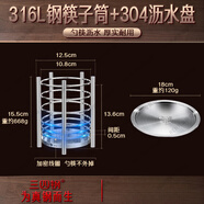 三四鋼（SSGP）筷子筒不銹鋼家用廚房置物架筷子籠筒筷子收納盒官方旗艦正品 升級(jí)316款筷子筒+304瀝水盤勺筷