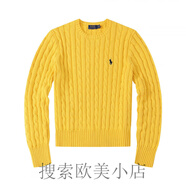 拉夫勞倫（Ralph lauren）秋冬季針織衫圓領(lǐng)毛衣棉質(zhì)麻花毛線(xiàn)衣美國保羅Polo男裝 6007黃色 XL