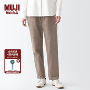 無印良品 MUJI 女式 燈芯絨輕便褲休閑褲秋冬季 純棉全棉 BEE06C2A 淺米色 S