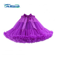 ZKHE現(xiàn)代舞加長(zhǎng)半身裙一路花開舞蹈服女團(tuán)演出服青春活力啦啦操蓬蓬裙 深紫色 M 均碼(裙長(zhǎng)55C)