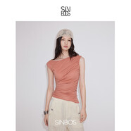 SINBOS雪泥甜心 T恤女小眾設計感短袖上衣女短款修身2025夏季新款 珊瑚紅現貨 M