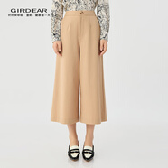 哥弟（GIRDEAR）女裝2025新款招牌四面彈闊腿正裝八分褲女110035 卡其 S (2碼)