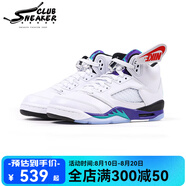 耐克（NIKE）Air Jordan 5 Retro GS AJ5 白紫葡萄防滑耐磨籃球鞋 HQ7980-100 35.5