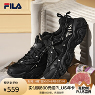 FILA 斐樂官方男鞋貓爪鞋5代老爹鞋運(yùn)動(dòng)鞋休閑鞋透氣男 黑-BK 43