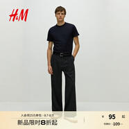 H&M男裝T恤2025年夏季新款時(shí)尚休閑正肩棉質(zhì)T恤1207724 海軍藍(lán) S 170/92