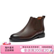 暇步士（Hush Puppies）商場同款冬新款質(zhì)感皮革英倫風切爾西靴男靴 啡色 38