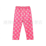 秋冬季新款潮流美式籃球長(cháng)褲男歐美手繪涂鴉闊腿學(xué)運動(dòng)衛褲九分褲 E129粉色 L