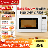 美的（Midea）變頻小清新微波爐 液晶屏幕 磨砂面板 小型20L家用 匠心工藝（PM2002）