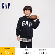 Gap男童春秋經(jīng)典字母logo連帽衛(wèi)衣兒童裝套頭上衣400075 黑色 160cm(XL)亞洲尺碼
