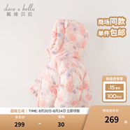 戴維貝拉（DAVE＆BELLA）兒童羽絨服女童上衣男童羽絨衣冬裝新款寶寶衣服保暖小童外套 小兔印花【現貨】DB4238127 120 cm（建議身高110-120cm）