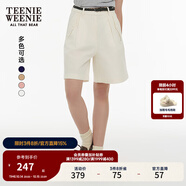 Teenie Weenie小熊2025夏季新款淡人松弛慵懶寬松學(xué)院風(fēng)休閑褲短褲 象牙白 M