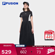 FILA FUSION斐樂(lè)官方潮牌針?biāo)笃撮L(zhǎng)裙女子2025夏季運(yùn)動(dòng)休閑裙子時(shí)尚