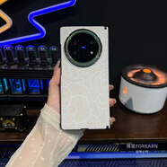 透恩vivoxfold5手機殼xfold5折疊屏保護套浮雕山茶花中軸超薄后殼外全包防摔男女新款磨砂網(wǎng)紅防指紋 vivoxfold5浮雕山茶花中軸后殼磁吸丨白色