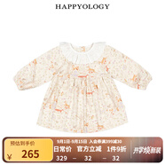 happyology英國兒童春秋花邊翻領(lǐng)裙子印花女童針織長(cháng)袖連衣裙 歡樂(lè )小森林 92 (92cm)