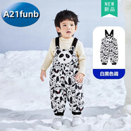 A 21 FUNB折扣兒童羽絨褲男童女童羽絨背帶褲冬季加厚嬰兒羽絨褲寶寶內外穿 滿(mǎn)印小熊 【110以下襠部有按鈕】 80 cm