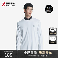 勁霸男裝（K-Boxing）男士T恤衫圓領(lǐng)舒軟長袖T恤男|BTXT3678 乳白 180/XL 