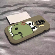 帥璽（SHUAIXI） 適用oppor17/r15/r11手機殼 全包pro防摔卡通創(chuàng  )意新款泡芙硅膠軟殼憤怒小恐龍男女  【茶色】憤怒小恐龍-贈保護膜 OPPO R15x