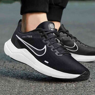 耐克（NIKE）男鞋跑步鞋 24春夏運動鞋輕便緩震黑白慢跑鞋網(wǎng)面透氣休閑鞋子男 DD9293-001/回游者/黑白 41