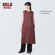 無印良品（MUJI） 女式 麻混 彈力 背心連衣裙 女裝裙子夏季背心裙  BC2IHC4S 棕色 M (160/84A)