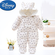 迪士尼（Disney）嬰兒冬季羽絨服連體衣加厚外出服棉衣寶寶冬裝包腳外出抱服哈衣 黑色 2333羽絨連體 小碼 建議0-5個月