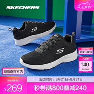 斯凱奇（Skechers）男女同款輕便休閑運動(dòng)鞋透氣網(wǎng)面舒適緩震跑步鞋 女款-黑色/白色/BKW 36
