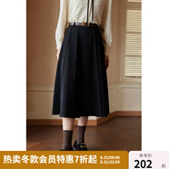 獨(dú)束[神裙3.0版]獨(dú)束大碼女裝高腰半身裙女秋冬微胖mm遮胯顯瘦A字裙 靜謐黑 2XL