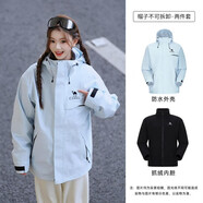 駱駝（CAMEL）洛駝（CAMEL）追風者戶外沖鋒衣防風防水2025秋季新款男女款外套 【三合一】寶寶藍 M95-110斤
