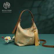 古伊西中國風(fēng)非遺宋錦女包復古旗袍包腋下包60歲生日禮物媽媽包手拎布包 款式1-腋下包-桂皮淺棕-送禮品袋