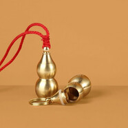 KZD老鳳凰銅葫蘆招財七粒米生財神空心銅葫蘆收納盒裝飾隨身攜帶創(chuàng  )意 小空心葫蘆+項鏈紅繩【繩子自綁】