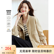 梵希蔓卡其色休閑時尚工裝風(fēng)短外套2025年春季新款寬松設(shè)計感上衣 M3976 卡其色 XL