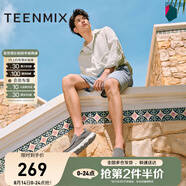 天美意男鞋舒適懶人軟底帆布鞋一腳蹬男休閑布鞋 灰色 44