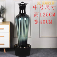 伯莎丹頓落地流水噴泉花瓶擺件陶瓷家居飾品現代簡(jiǎn)約加濕器客廳會(huì )所擺設 中號聚寶盆-綠色