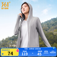 361°防曬衣女春夏季新款冰感透氣防紫外線連帽針織外套上衣 藕灰 L (170cm/125-135斤)