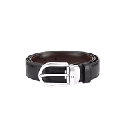 萬(wàn)寶龍（MONTBLANC）橢圓馬蹄針扣黑棕雙面腰帶皮帶 38157/128135