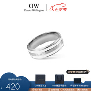 丹尼爾惠靈頓（DanielWellington）dw戒指女 琺瑯雙色情侶對戒 表白七夕情人節(jié)禮物送女友男生禮物 48號DW00400046 銀色
