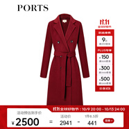 PORTS寶姿秋冬新品女裝長袖短大衣LL9C062LZW042 南瓜紅 L (8)