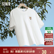 森馬（Semir）【多彩涼感T】短袖t恤女夏中長款寬松舒適刺繡上衣109324100007