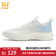 361度女鞋運動(dòng)鞋夏季新款透氣女輕速跑步鞋 羽毛白/冰河藍 39
