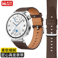 威千圖適用華為手表GT5/5pro/GT4/WATCH5真皮男女士手表表帶時尚男女生41/42mm丨18MM接口【咖啡色】