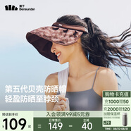 蕉下（beneunder）遮陽(yáng)帽子防曬帽女防紫外線(xiàn)太陽(yáng)帽貝殼空頂帽便攜TS550栗棕