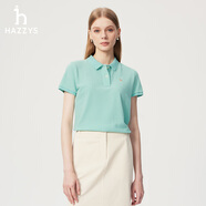 HAZZYS哈吉斯宋佳純色短袖POLO衫女夏季T恤上衣 薄荷綠色 XS 155/80A