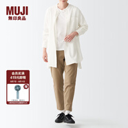 無(wú)印良品（MUJI）  女式 法蘭絨 中長(zhǎng)襯衫  長(zhǎng)袖休閑百搭外套 純棉全棉 BCJ16C1A 米白色 XXS-XS 150/72A