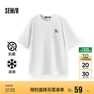 森馬（Semir）【多彩涼感T】短袖t恤女夏中長(cháng)款寬松舒適刺繡上衣109324100007