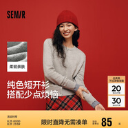 森馬（Semir）針織開(kāi)衫女短款純色25春季疊穿圓領(lǐng)修身毛衫紅色109125106001