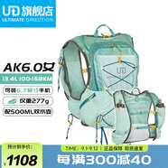 ULTIMATE DIRECTION競速UD越野包AK6.0戶外男女跑步背包騎行帶軟水壺 可配水袋13.4L 女款-冰藍(lán)色 S/M