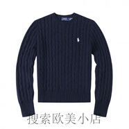 拉夫勞倫（Ralph lauren）秋冬季針織衫圓領(lǐng)毛衣棉質(zhì)麻花毛線(xiàn)衣美國保羅Polo男裝 6007寶藍白 XL
